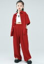 キッズダンス衣装 セットアップ トップス パンツ レッド 半袖 シャツ パンツ ヒップホップ ロック hiphop kpop 韓国 子供 キッズ ダンス衣装 女...