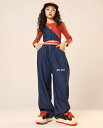 キッズダンス衣装 デニム パンツ セットアップ トップス ガールズ ヒップホップ hiphop kpop 韓国 子供 キッズ ダンス衣装 女の子