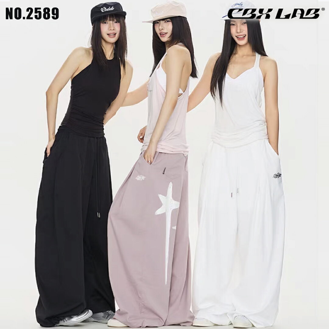 Other - 5/14限定★全品10%OFFクーポン! 【CBX LAB】ワイド パンツ レディース 薄手 速乾 軽量 軽い ブラック ダンス 衣装 ワイドパンツ ブラック ピンク ホワイト 秋 春 夏 練習着 レッスン着 ストリート ヒップホップ ガールズ kpop