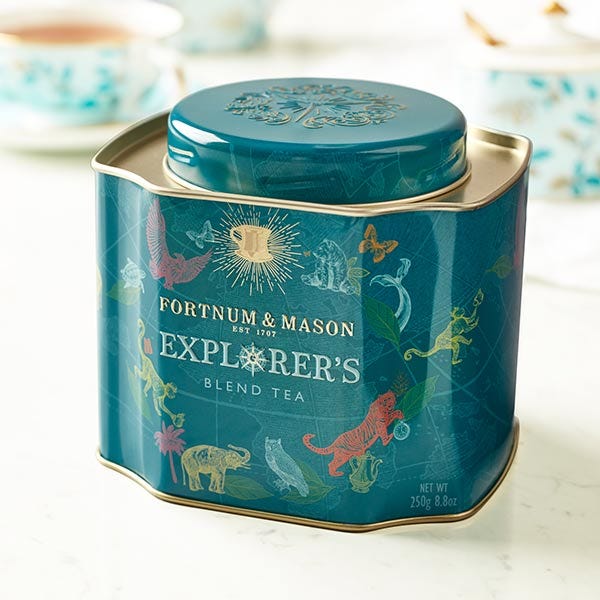 [250g x 4缶セット] FORTNUM & MASON Fortnum s Explorer s Blend Tea Loose Leaf Caddy フォートナム・アンド・メイソン エクスプローラーズブレンドティー リーフキャディ 英国紅茶 [イギリ…