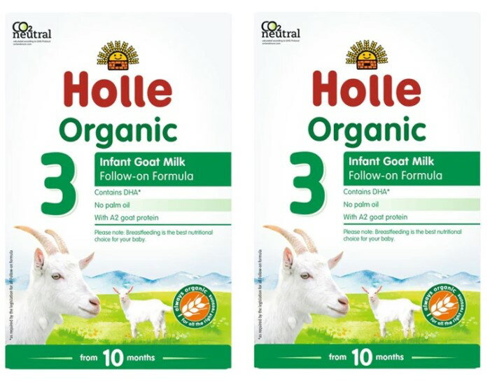 400g 2箱セット 10ヶ月から ホレ オーガニック ヤギミルク (Holle Organic Infant Goat Milk Formula 3) 乳児用ゴート粉ミルク ステップ3【パッケジリニューアル from 10 months /DHA含有】