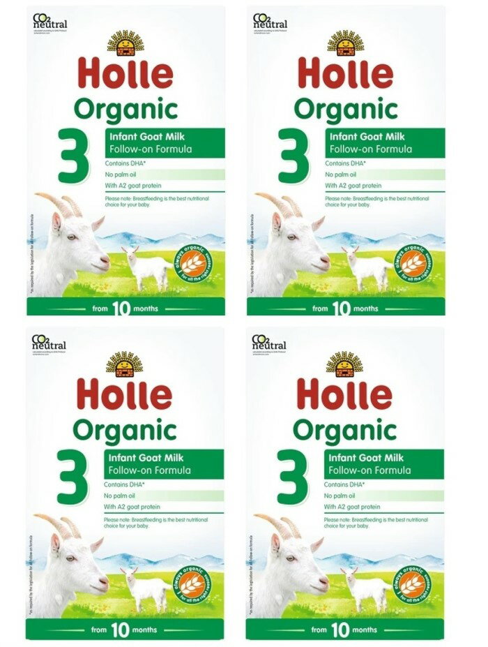 楽天ロイヤルグディーズ[400g 4箱セット・10ヶ月から] ホレ オーガニック ヤギミルク （Holle Organic Infant Goat Milk Formula 3） 乳児用ゴート粉ミルク ステップ3【パッケジリニューアル from 10 months /DHA含有】