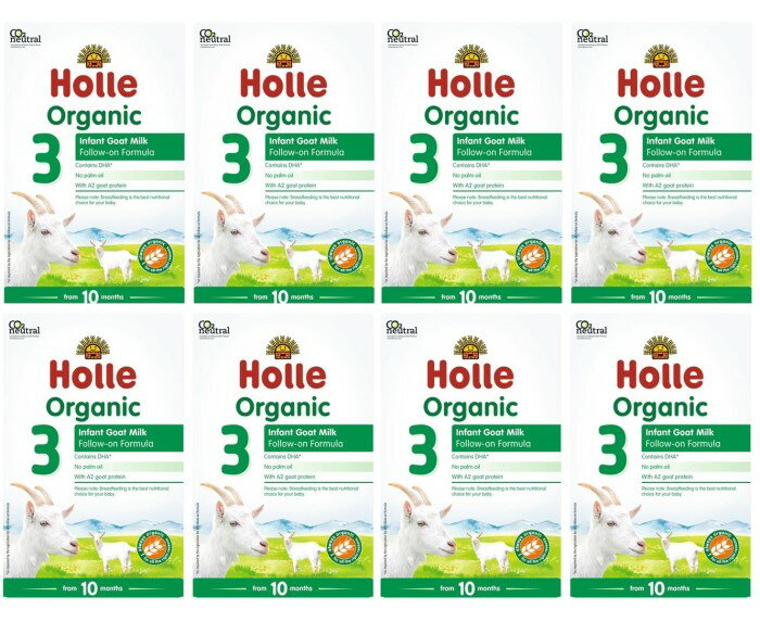 400g 8箱セット 10ヶ月から ホレ オーガニック ヤギミルク (Holle Organic Infant Goat Milk Formula 3) 乳児用ゴート粉ミルク ステップ3【パッケジリニューアル from 10 months /DHA含有】