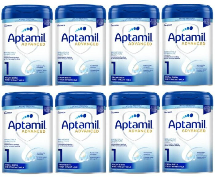 【800g 8個セット・新生児から】New Aptamil ADVANCED 1 FIRST INFANT MILK (アプタミルアドバンスト) 乳児用粉ミルク 【まとめ買いでお得！厳しい ヨーロッパ 基準の粉ミルク！】