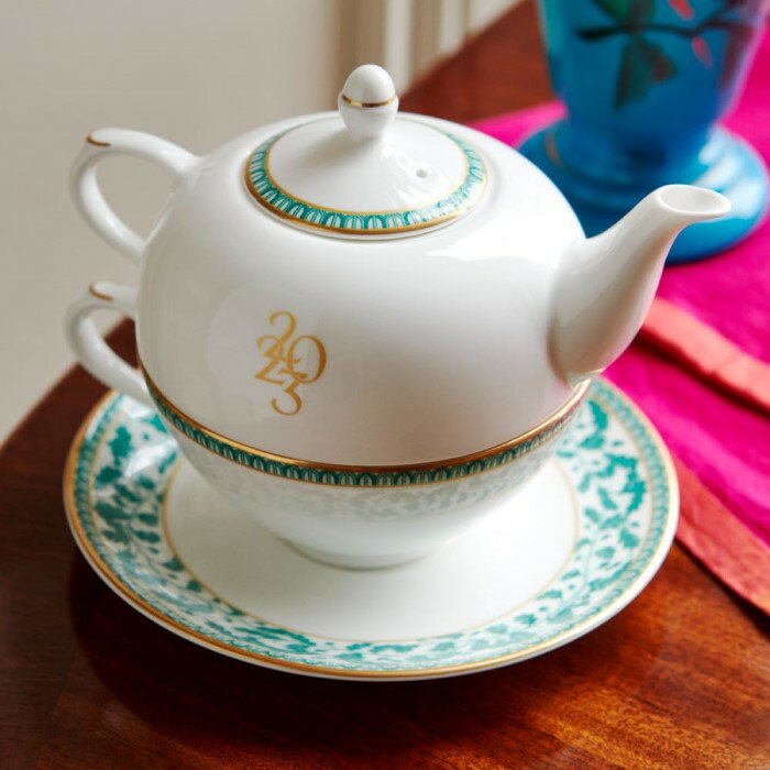 [コロネーションティーポット＆カップセット1個セット] FORTNUM & MASON Fortnum's Coronation Tea For One [limited-edition]フォートナム・アンド・メイソン コロネーション ティー フォー ワン [チャールズ国王の戴冠記念グッズ 限定版] 英国製 [配送目安期間2-3週間]