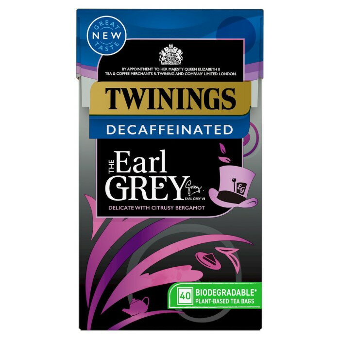 [40袋入り 4箱セット] Twinings Decaffeinated Earl Grey Tea (トワイニング カフェインレス アールグレイティー) イギリス紅茶 [英国直送]