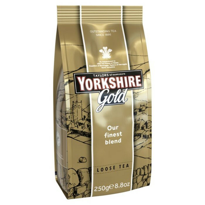 [訳あり商品, 外装の袋に破れあり][250g x 1袋] TAYLORS of HARROGATE YORKSHIRE Gold Leaf Tea ( ヨークシャー ゴールド リーフティー) イギリス紅茶[イギリス発送 目安配送期間2-3週間]