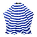 【超得★SALE】カットクロス 袖なし《GBBC111:ブルーボーダー柄》理容室 美容 床屋 BARBER お洒落 刈布 マジックテープ ケープ 散髪用 プロ ...