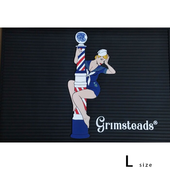 ツールマット《Barber Pole Pinup Girl Tool Mat（L）》床屋 理容 美容室 バーバーショップ お洒落ヘアーサロン◆◇クリッパーや鋏を置くマットです◇◆ ROYAL KNIGHT 東京