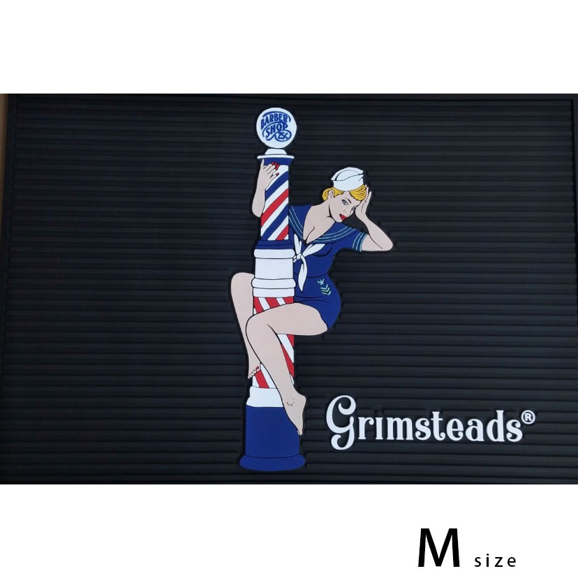 ツールマット《Barber Pole Pinup Girl Tool Mat（M）》床屋 理容 美容室 バーバーショップ お洒落ヘアーサロン◆◇クリッパーや鋏を置くマットです◇◆ ROYAL KNIGHT 東京