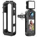 Insta360 X5 対応 フレーム 保護ハウジング ケース バッテリー交換可能 三脚装着 1/4インチネジ穴付き insta360 X5 パノラマカメラアク...