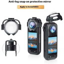 Insta360 X5用レンズ保護カバー レンズガード 光学プラスチック製 開閉はめ込み式 レンズキャップ キズ防止 高透過率 インスタ360 x5用レンズアクセサリー 防水 防塵 送料無料