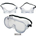 全面保護 ゴーグル 無気孔仕様 内部換気ベンチレーション仕様 くもり止め仕様 眼鏡/マスク併用可 飛沫 感染対策 クリア(枠TPU素材+内側くもり止め) 防塵マスク アイガード 現場作業 送料無料