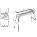 アウトドア コンロ バーベキュー 折りたたみ 大型 軽量2.5kg 組立不要 ステンレス 焼き網幅73cm 大人数 持ち運び 焼き網2枚付属 送料無料