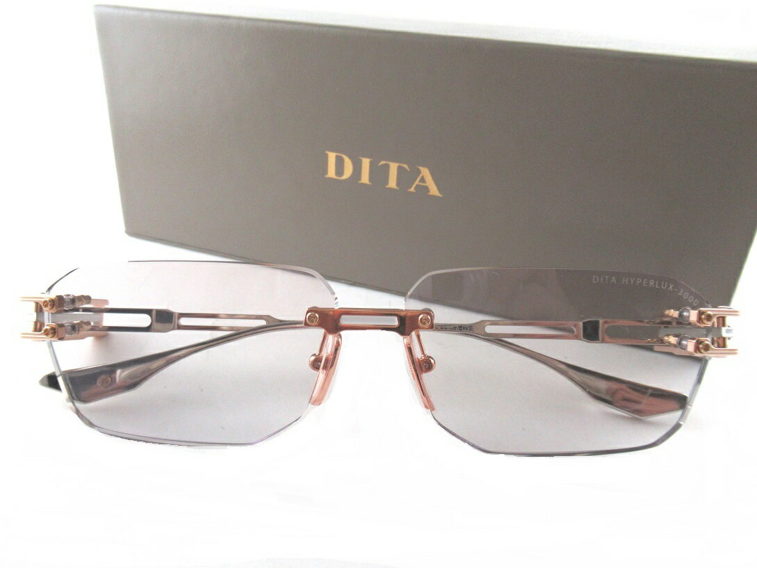 Rakuten - 【ポイント10倍】DITA/ディータHYPERLUX-3000DTX198-A-03メガネフレーム初期オリジナル4mm厚UVA/UVB カットレンズ彫刻のように美しいフチなし　リムレス最高級ラグジュアリーフルチタンメンズ　レディース