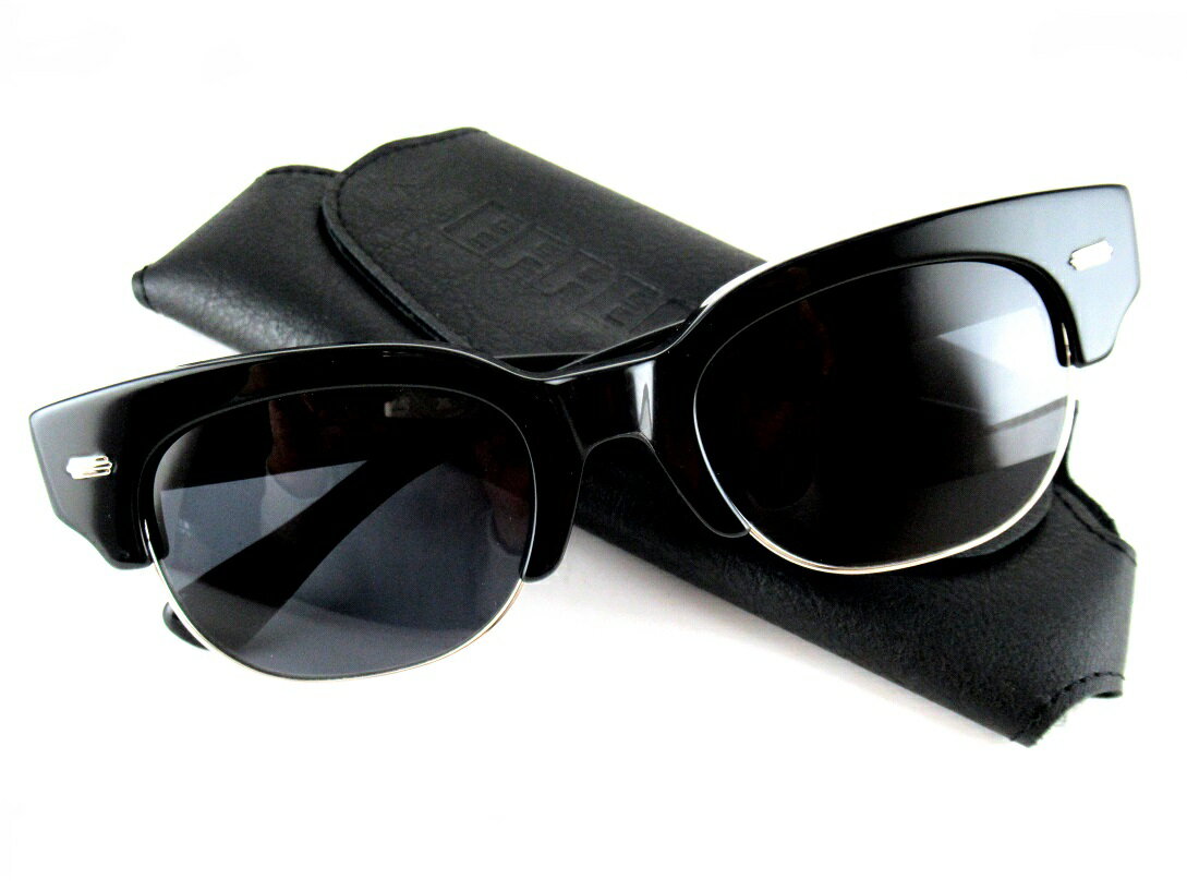 【ポイント5倍】EFFECTOR/エフェクター ×Lewis LeathersBUD GANZ BK/DGY初期ダークグレーサングラスメガネフレームエッジの効いたサーモントブローカッコいい存在感人気モデル再入荷！