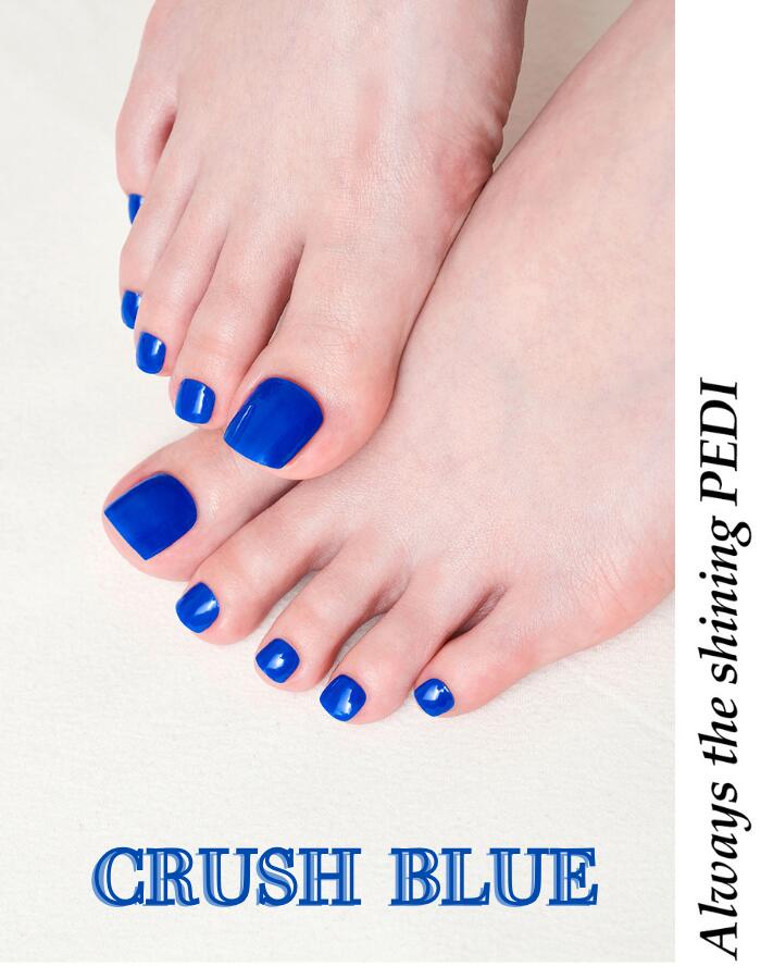 Rakuten - ROENBEUL　CRUSH BLUE　リアルジェルネイルシール nail PEDI　ペディ　フット　FOOT　足爪 ネイルシール 貼るだけ UVライト不要 セルフネイル 本物志向　高品質　美しい　安心　安全　最新　簡単 おすすめ お洒落　ブルー　海