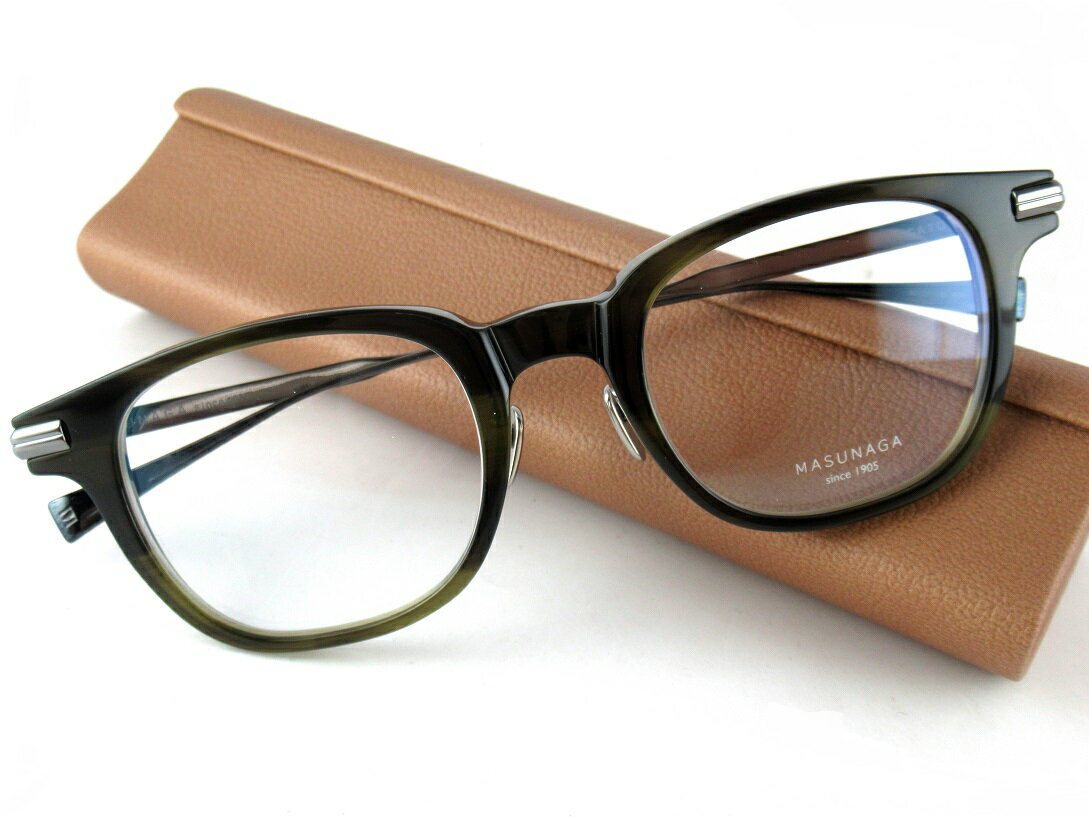 【ポイント10倍】MASUNAGA/マスナガ G.M.S.LEGATO #38メガネフレームカーキデミ/グレー上品でモダン軽量、掛け心地抜群世界最高峰の高品質ア...