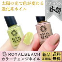 ROYALBEACH ロイヤルビーチ カラーチェンジネイル 新品正規品 マニキュア ポリッシュ LIME⇔BROWN　C-12 ライム ブラウン 緑 茶色 ベージュ セルフネイル 人気 おすすめ 塗りやすい UVチェッカー 紫外線対策 プレゼント ギフト