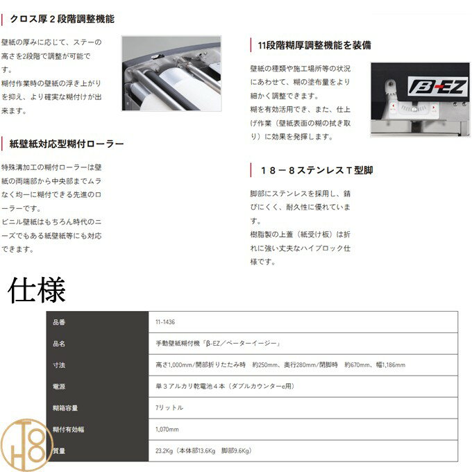 KLASS（極東産機）手動壁紙糊付機「β-EZ／ベーターイージー」＜11-1436＞ KYOKUTO ...