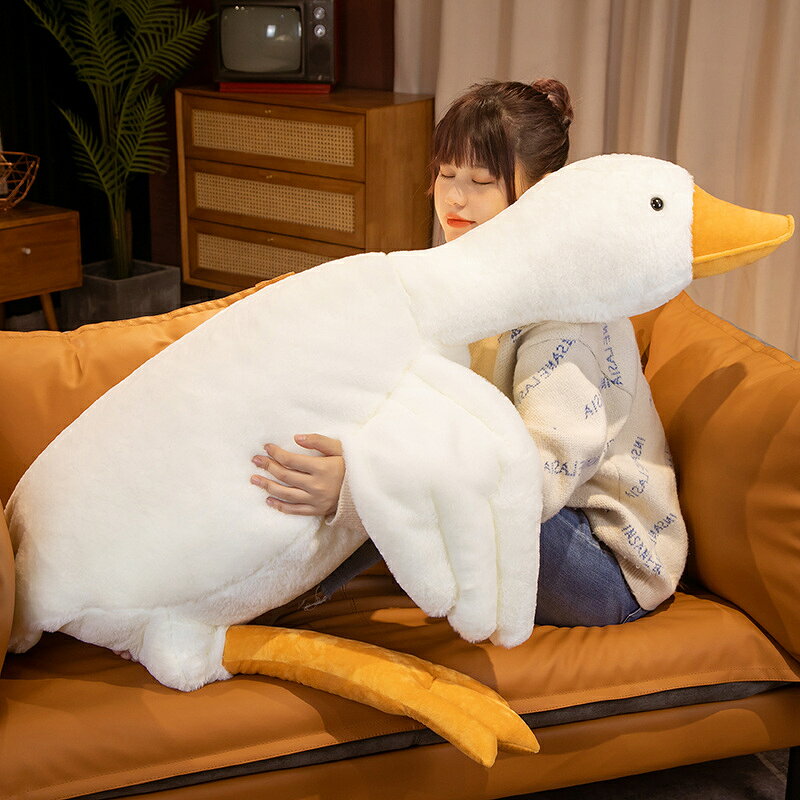 [90cm]ぬいぐるみ ガチョウ 鵝鳥 抱き枕 クッション かわいい インテリア 子供 おもちゃ おもしろ 可愛い かわいい 彼女に ふわふわで癒される 超柔らか 心地いい 贈り物 プレゼント 超可愛い 全長90cm 全3色 3