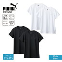 【2枚組】 PUMA ボーイズ ジュニア 半袖 クルーネックシャツ 2枚セット 140/150/160 速乾 メッシュ素材 アクティブ 白/黒 定番 まとめ買い キッズ 子供 男の子 男子 子供 プーマ 下着 インナー スクールインナー インナーシャツ