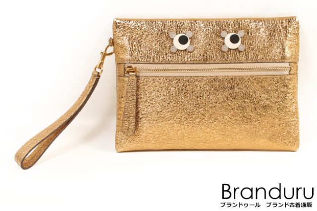 【6月14日に初値下げ！】アニヤハインドマーチ　メタリックEYEポーチ[LZCP11436]【中古】【5400円以上のご購入で送料無料】のサムネイル