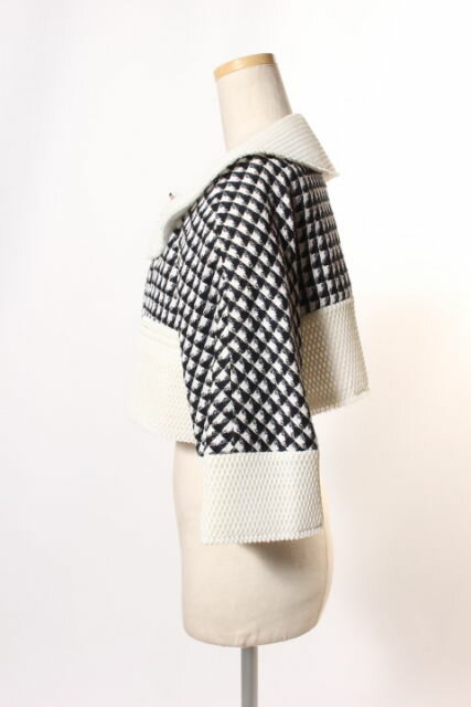 【春夏物新入荷!!】シャネルCHANEL　13Sメッシュツイードショートジャケット[LJKP33280]【PP】【中古】【5400円以上のご購入で送料無料】