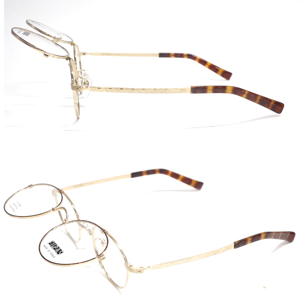 跳ね上げ眼鏡フレーム FUPAS フーパス F-141 48サイズ 複式跳ね上げフレーム ボストン型 フルリム メタル ユニセックス 男女兼用 オシャレ メガネフレーム 日本製 送料無料 アイワン秋葉原 2
