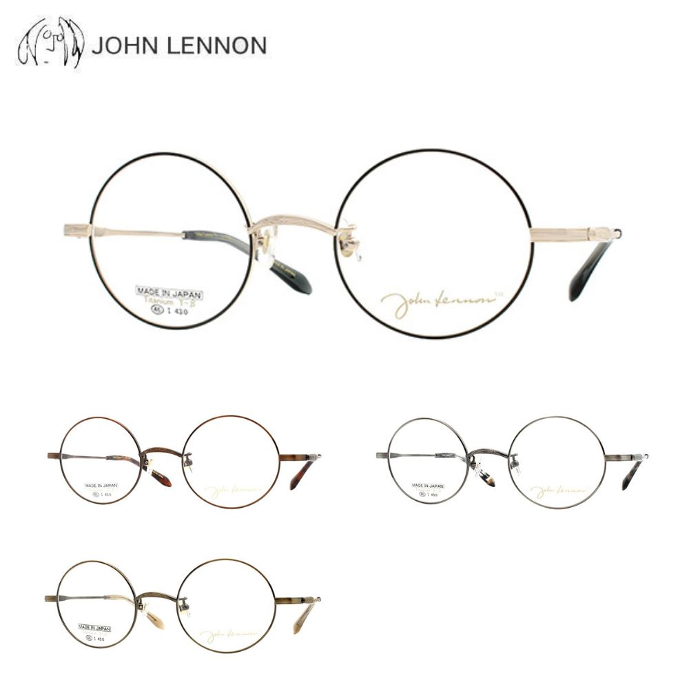 乐天商城 - メガネフレーム ジョンレノン JL-1140 46サイズ 眼鏡 ラウンドフルリム JOHN LENNON チタン クラシカル レトロ アンティーク メンズ 紳士 めがね 度付き対応可 送料無料 日本製 正規品 アイワン秋葉原