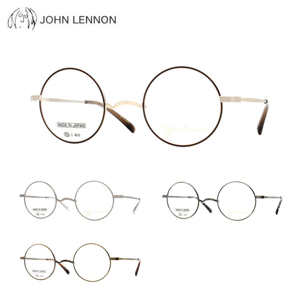 乐天商城 - メガネフレーム ジョンレノン JL-1143 43サイズ 眼鏡 ラウンドフルリム JOHN LENNON チタン クラシカル レトロ アンティーク メンズ 紳士 めがね 度付き対応可 送料無料 日本製 正規品 アイワン秋葉原