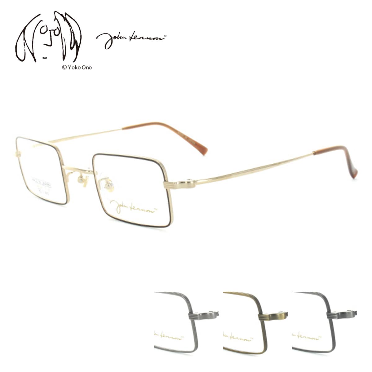 メガネフレーム ジョンレノン JL-1116 43サイズ 眼鏡 スクエア フルリム JOHN LENNON チタン クラシカル レトロ アンティーク メンズ 紳士 レディース ユニセックス 男女兼用 めがね 度付き対応可 送料無料 日本製 正規品 アイワン秋葉原
