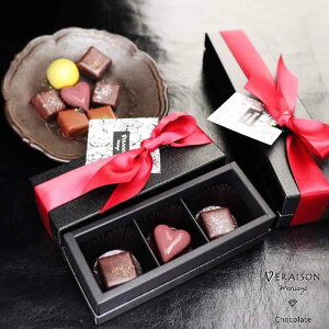 バレンタイン チョコレート ギフト おしゃれ3個入 ボンボンショコラリボン包装 「パッション タンザニア メキシック」