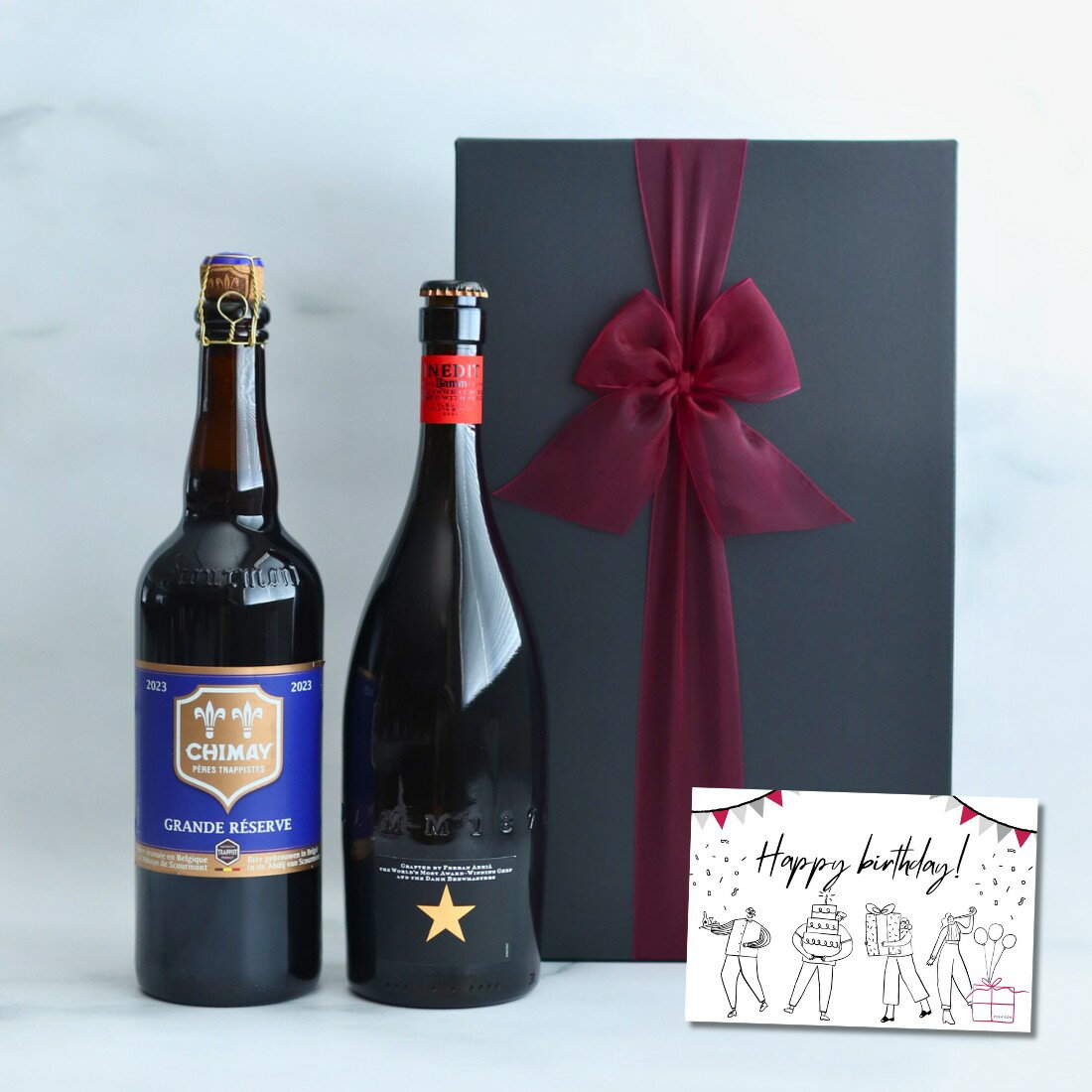【SALE30％割引 選べるメッセージカード】プレゼント 御祝 高級 ビール ギフト イネディット シメイ ブルー 750ml 2本セット ワイン シャンパン セット 誕生日 メッセージ