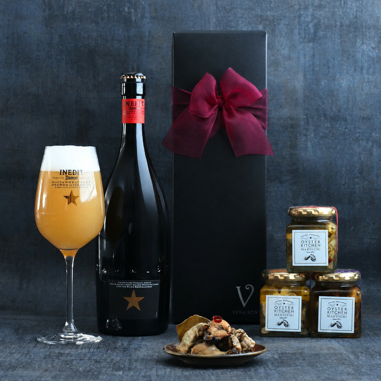 【全品P10倍 父の日 ビール おつまみ ギフト】プレミアム ビール イネディット ビール 750ml |広島産 牡蠣 3瓶 シャンパン ワイン 牡蠣 ワイン リボン化粧箱 誕生日 メッセージ お父さ
