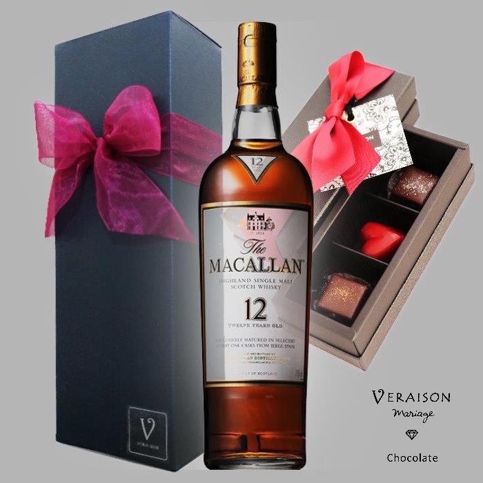 MACALLAN 【父の日 超早割300割】 ウイスキー チョコ ギフト シングルモルトウイスキー ザ・マッカラン 12年 正規品× ショコラ 3個入 ショコ