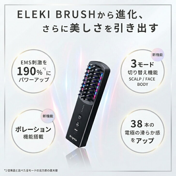 ラースマルシェのBrighte ブライト ELEKI BRUSH+ エレキブラシ 専用化粧水 セット 美顔器 EMS RF LED搭載 リフトアップ スキンケア｜アングル2