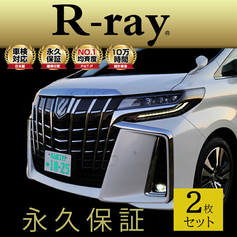 字光式ナンバープレート LED 照明器具 R-ray アールレイ 前後 2枚セット 車1台分 国土交通省認可要件準拠 車検対応 永久保証 日本製 12V車対応 光る 薄型フレーム LEDナンバー 即納可 平日12時迄のご注文で当日発送 YouTube ON AIR 絶賛 オン エアー 中