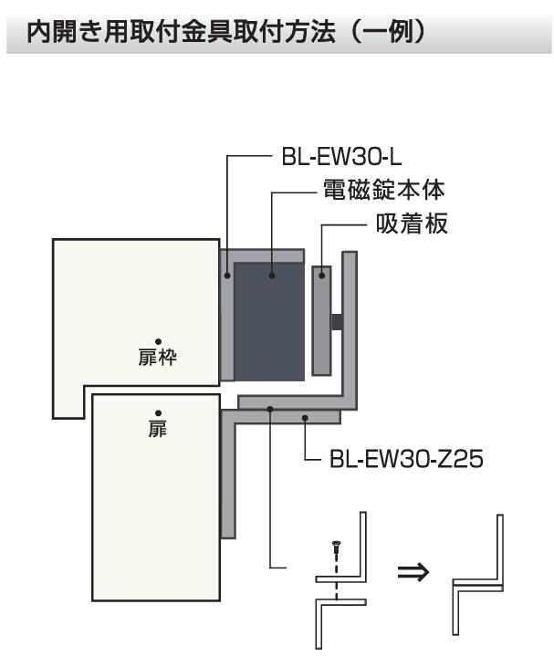 LOCKMAN,ロックマン LC-EW3000 内開用 取付ブラケット BL-EW30-Z25 鍵（カギ）取替...