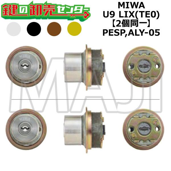MIWA,美和ロック PESP,ALY-05 鍵交換用 MIWA U9 LIX(TE0) 2個同一シリンダー 鍵(カギ) 交換 取替