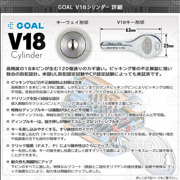 【スペアキー+1】MIWA 美和ロック GOAL ゴール V18シリンダー LA20-1