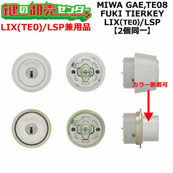 MIWA GAE,TE08 鍵交換用 FUKI,フキ TIERKEY,ティアキー LIX(TE0)/LSP 2個同一シリンダー 鍵(カギ) 交換 取替