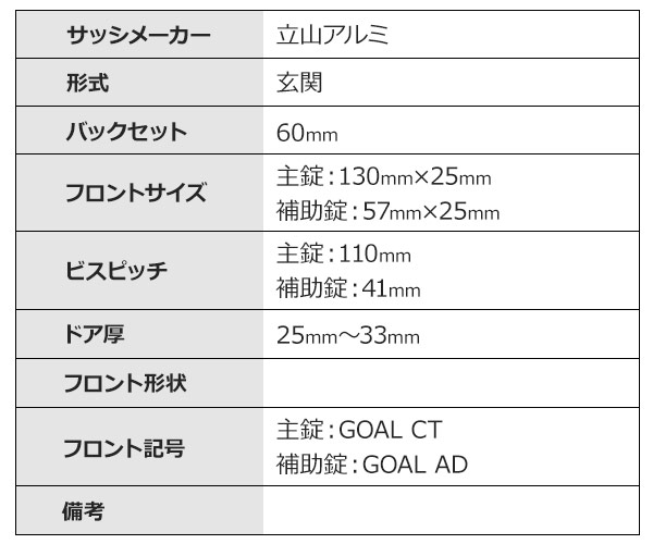 【GOAL CT,AD】GOAL,ゴール　特殊錠　GB-48 GOAL CT,AD