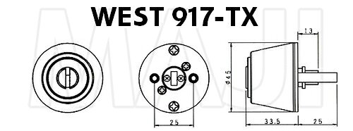 【オプション選択可能商品】WEST,ウエスト リプレイスシリンダー 917-TX GOAL,ゴー...
