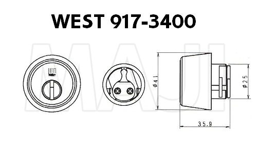 鍵の卸売センター 楽天市場店の＊＊＊【スペアキー+2】＊＊＊ 【WEST,ウエスト】リプレイスシリンダー　917-3400｜アングル3