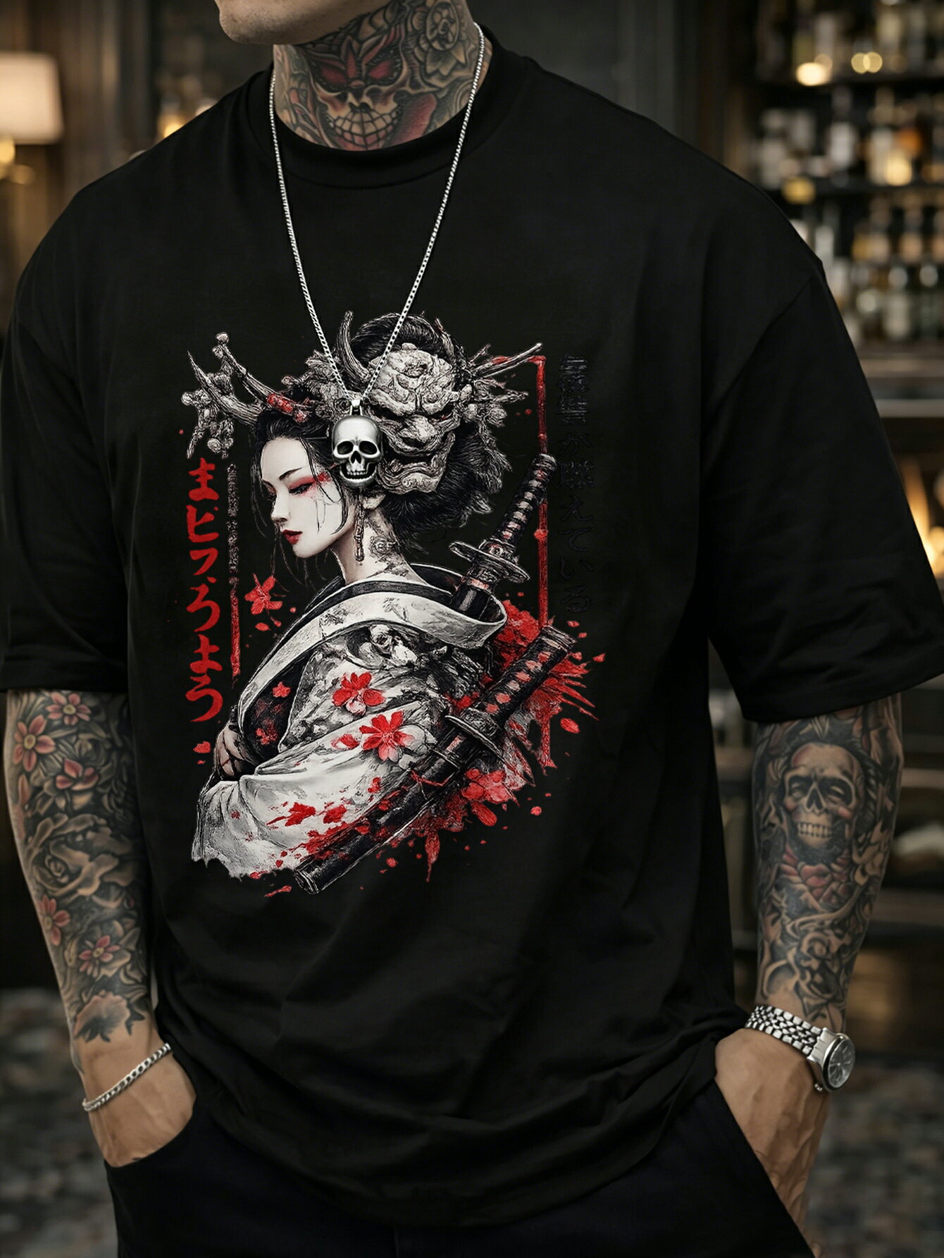 妄走族般若Tシャツ　妄WEAR 鬼プリント Tシャツ ブラック XXL imgrc0106307492.jpg