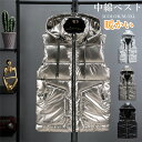 中綿ベスト ベスト メンズ アウター トップス ジャンパー フード取り外し可 保温 防風 暖かい 光沢感 中綿入り 厚手 ジャケット ノースリーブ 男性用 カジュアル 防寒 メンズファッション 上着 秋 冬 カッコイイ 送料無料