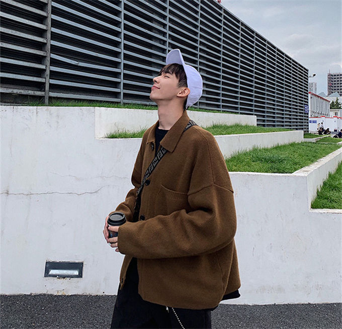 ニットカーディガン メンズ レディース トップス 長袖 無地 シングル カジュアル 羽織 ライトアウター 大きいサイズ お兄系 大人 韓国ファッション 秋冬 送料無料