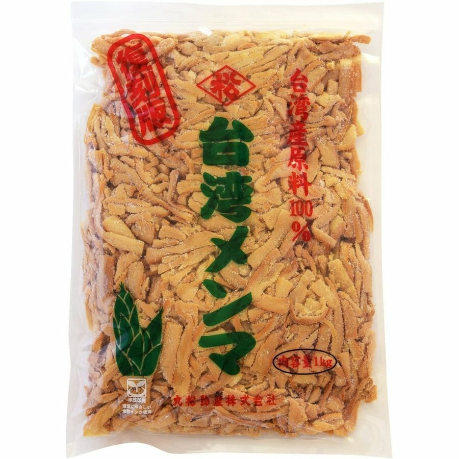 商品情報名称(一般的名称)塩メンマ原材料名(使用した原材料)メンマ（台湾製造）、食塩内容量1kg賞味期限パッケージに記載保存方法直射日光m，高温多湿を避け、冷暗所等の涼しい場所に保存してください。原産国名台湾製造者丸松物産株式会社東京都世田...