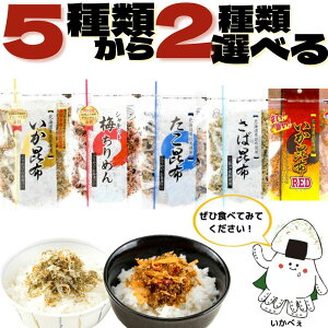 澤田食品 いか昆布 いか昆布RED 梅ちりめん たこ昆布 さば昆布 5種から2袋選べる 1000円ポッキリ 送料無料 ふりかけ めざましどようびにて紹介